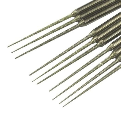 Luo ke 10 Pcs Diamond Burr - 1/8'' Shank Long Cone Shape Diamond Burs Bead Reamer for Rotary Tools