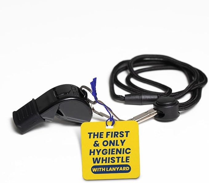 The Protector Whistle P51 - Coach Whistle - Official Whistle for Sports, Removable Cushioned Mouth Grip, Loud Safety Whistle for Adults with Breakaway Lanyard - Emergency Whistle Teacher Lifeguard