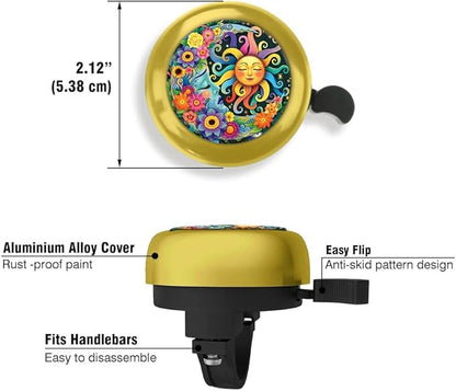 WIRESTER Gold Aluminum Round Bike Bell, Classic Ring Bicycle Bell, Bike Accessories Bell Ring for Adults Kids Girls Boys