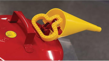 Eagle 1 Gallon Type I Yellow Safety Gas Can for Diesel with Flame Arrester, Self-Closing Lid, and F-15 Funnel, Made in the USA, Galvanized Steel Flammable Storage Can, UI10FSY