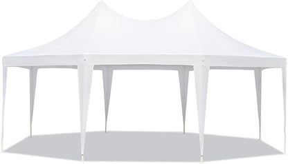 EROMMY 20x15ft Party Tent - White Wedding Canopy with 6 Removable Sidewalls, 6 Church Windows and 2 Pull-Back Doors - Octagonal Heavy Duty Outdoor Gazebo Pavilion Shelter for Events