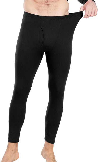 wirarpa Men's Cotton Long Johns Thermal Underwear Set Base Layer Lightweight Long Sleeve Top and Bottom