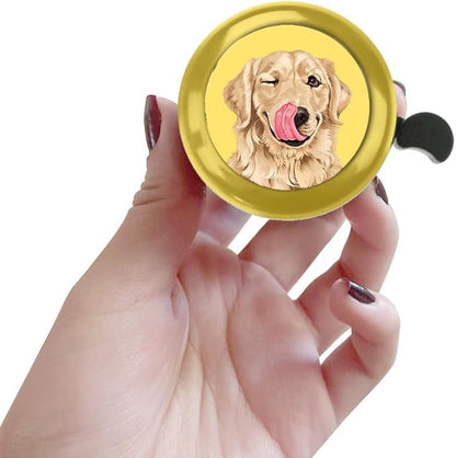 WIRESTER Gold Aluminum Round Bike Bell, Classic Ring Bicycle Bell, Bike Accessories Bell Ring for Adults Kids Girls Boys