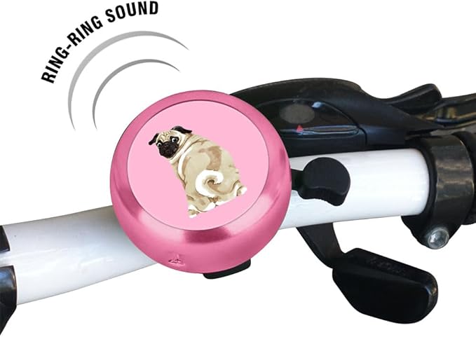 WIRESTER Pink Aluminum Round Bike Bell, Classic Ring Bicycle Bell, Bike Accessories Bell Ring for Adults Kids Girls Boys - Animals