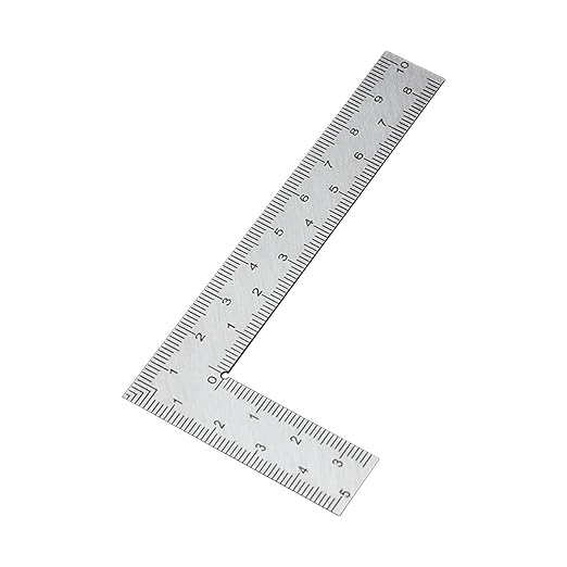 Stainless Steel Framing Square Ruler (5x10cm & 10x15cm), Double Scale Right Angle Measuring Tool for Carpentry & Woodworking