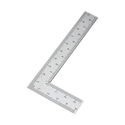 Stainless Steel Framing Square Ruler (5x10cm & 10x15cm), Double Scale Right Angle Measuring Tool for Carpentry & Woodworking
