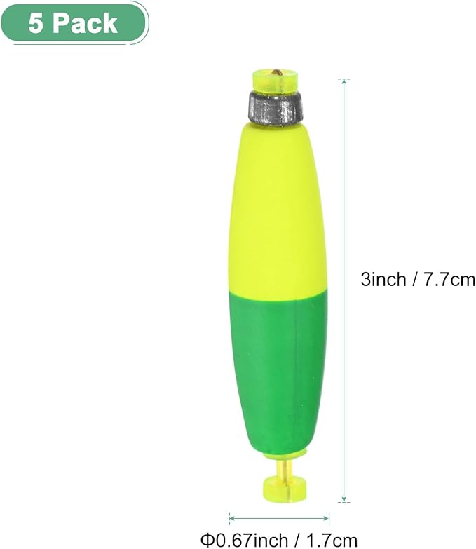 Fishing Bobbers Floats, EVA Foam Weighted Bobbers for Crappie/Bluegill/Trout Bass/Catfish, Clip-on Floats Slip Corks