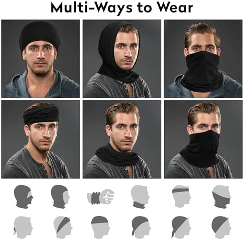 Pukavt 2 Pack 3 Hole Winter Knitted Mask, Full Face Cover Ski Mask Warm Balaclava for Skiing, Motorcycle, Snowboard