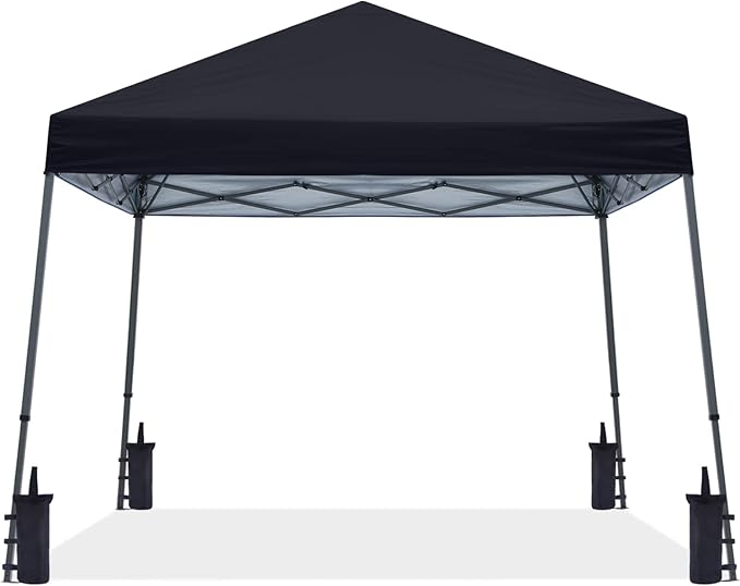 ABCCANOPY Stable Pop up Outdoor Canopy Tent 12 x 12 ft Base / 10 x 10 ft Top, Black