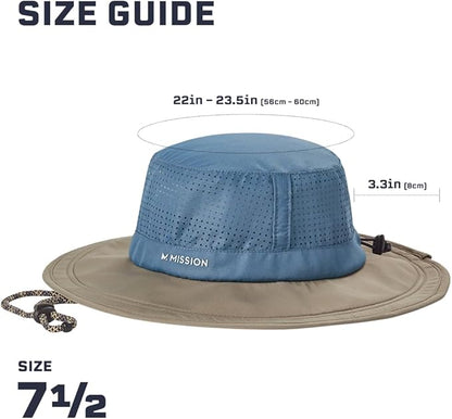 MISSION Cooling UPF Boonie Hat - Unisex Sun Hat for Hiking, Beach & Fishing - Sweat & Water Activated Technology