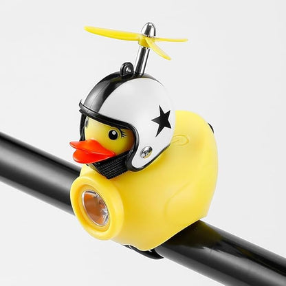 Lovely Yellow Duck Bike Bell, Kids Bike Horn, Rubber Yellow Duck Bicycle Accessories with LED Light - for Kids Toddler Children Adults Sport Outdoor