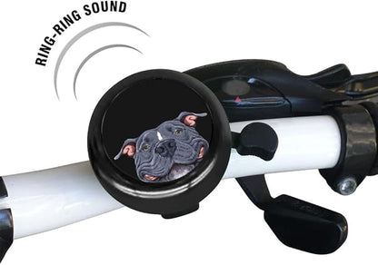 WIRESTER Black Aluminum Round Bike Bell, Classic Ring Bicycle Bell, Bike Accessories Bell Ring for Adults Kids Girls Boys - Dog Cat Animal Cute Records