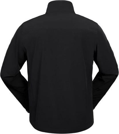 Men's Lightweight Waterproof Jacket,Tactical Rain Zip Up Softshell Jacket Windbreaker Casual for Hiking Travel Golf