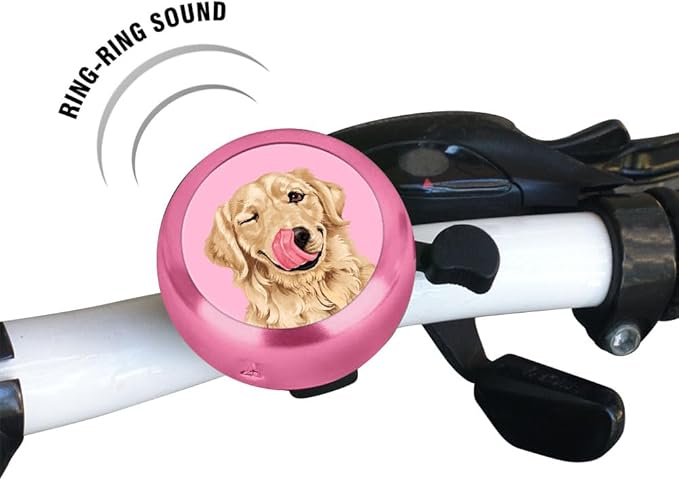 WIRESTER Pink Aluminum Round Bike Bell, Classic Ring Bicycle Bell, Bike Accessories Bell Ring for Adults Kids Girls Boys - Animals