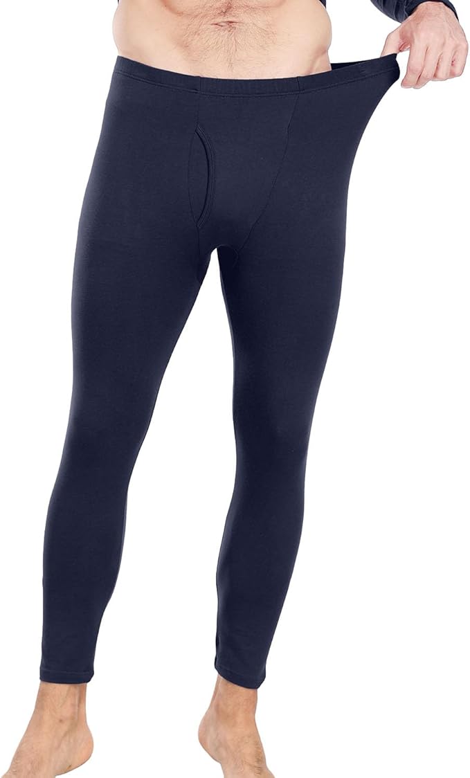 wirarpa Men's Cotton Long Johns Thermal Underwear Set Base Layer Lightweight Long Sleeve Top and Bottom