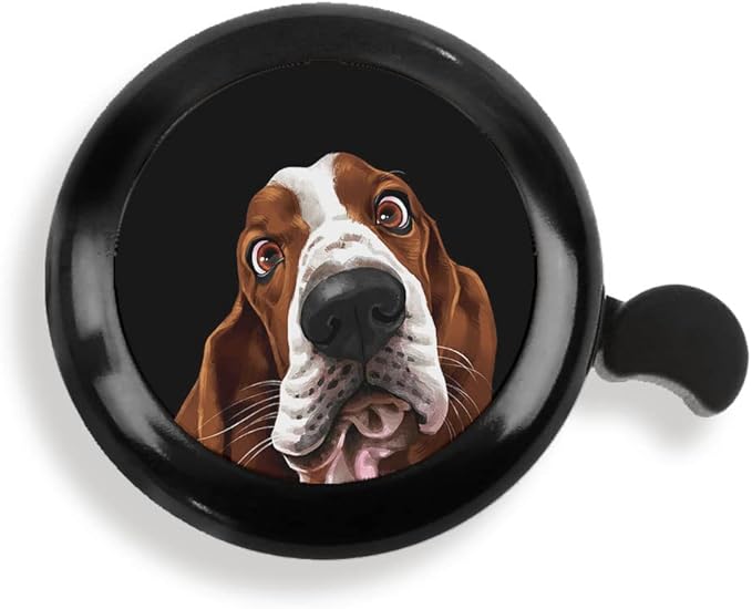 WIRESTER Black Aluminum Round Bike Bell, Classic Ring Bicycle Bell, Bike Accessories Bell Ring for Adults Kids Girls Boys - Dog Cat Animal Cute Records