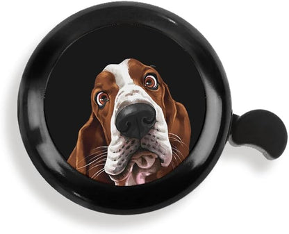 WIRESTER Black Aluminum Round Bike Bell, Classic Ring Bicycle Bell, Bike Accessories Bell Ring for Adults Kids Girls Boys - Dog Cat Animal Cute Records