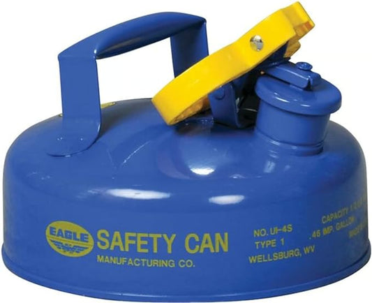 Eagle 2 Quart Type I Blue Safety Gas Can for Kerosene with Flame Arrester and Self-Closing Lid, Made in the USA, Galvanized Steel Flammable Storage Can, UI4SB