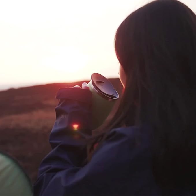 Ideus 16 oz Insulated Coffee Mug with Handle and Lid, Double Wall Stainless Steel Vacuum Thermal Coffee Mug, Travel Coffee Cup Thermal Cup for Home and Office, Jellyfish Red