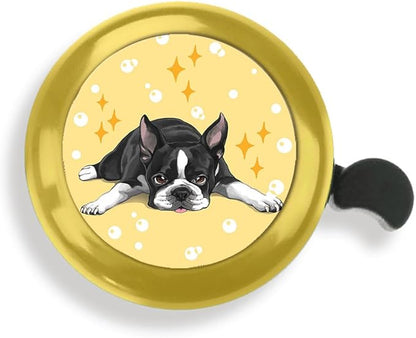 WIRESTER Gold Aluminum Round Bike Bell, Classic Ring Bicycle Bell, Bike Accessories Bell Ring for Adults Kids Girls Boys