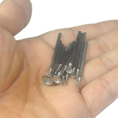 𝐋𝐮𝐨 𝐤𝐞 13 Pcs Bowl Shape Diamond Burr - 3/32'' Shank Diamond Burs Stone Carving Set for Rotary Tools includes Dremel