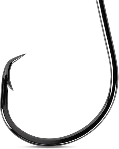 UCEC Circle Hooks Fishing Hooks 2X Strong Offset Circle Hooks Saltwater Black High Carbon Steel Octopus Catfish Fishing Hooks Fishing Gear Tackle 150pcs/ 240pcs - Size:#1 1/0 2/0 3/0 4/0 5/0 6/0 8/0