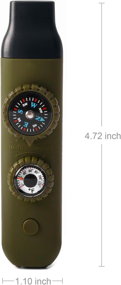 Emergency Survival Safety Whistle，Whistle for Kids with Lanyard,Compass,Thermometer,Ideal for Kayaking, Boating, Hiking, Camping, Climbing
