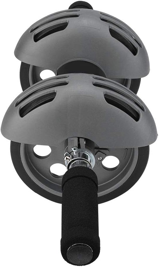 AB Double Roller Workout System Abdominal Muscle Exerciser Gym Home Fitness Equipment Gray