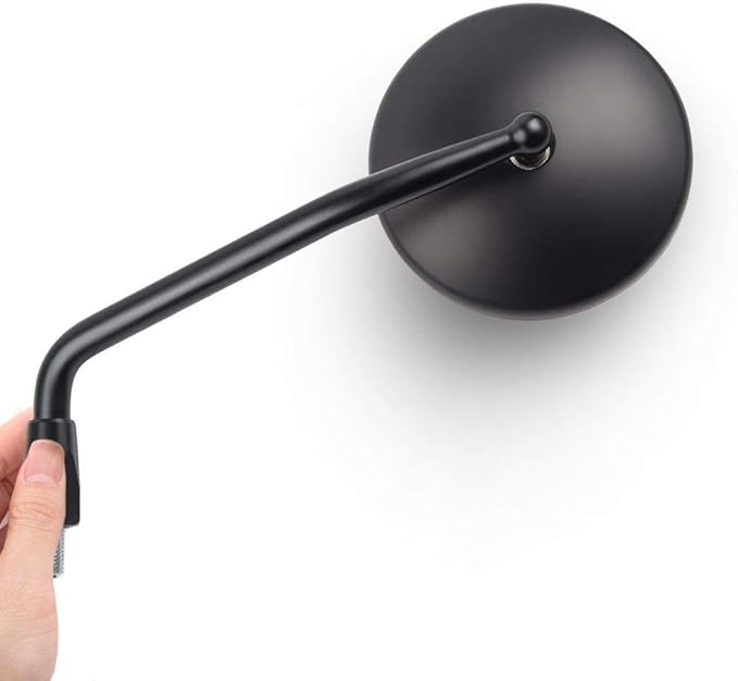 KiWAV Eclipse Black Motorcycle Rear View Mirrors Aluminum E-mark compatible for M10 Metric Motorcycle