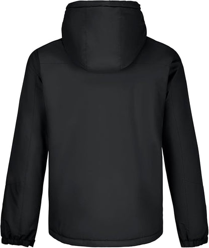 CAMELSPORTS Mens Winter Jacket Waterproof Warm Snow Ski Jackets Faux Fur Fleece Rain Coats with Removable Hood