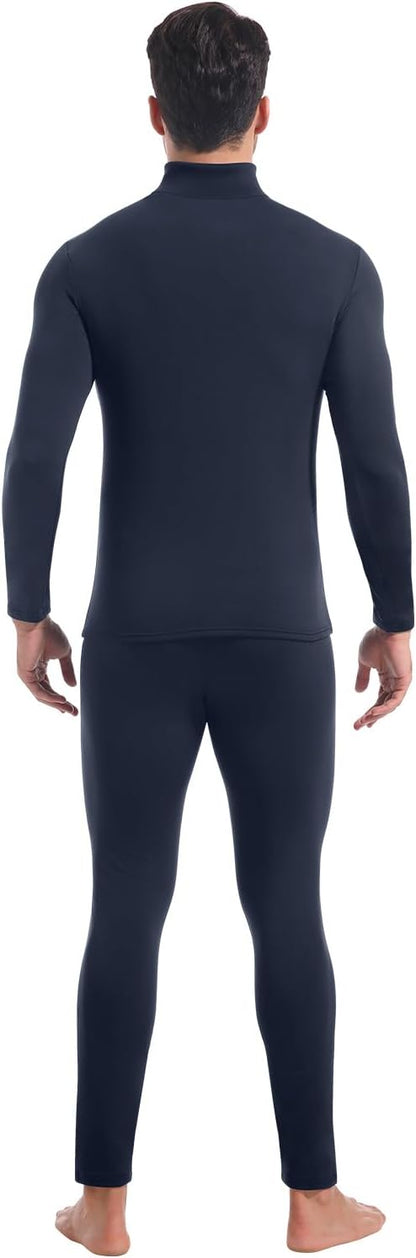 CL convallaria Long Johns Thermal Underwear for Men Soft Fleece Lined Base Layer Cold Weather Top Bottom Gift Set