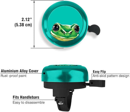 WIRESTER Green Aluminum Round Bike Bell, Classic Ring Bicycle Bell, Bike Accessories Bell Ring for Adults Kids Girls Boys