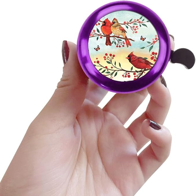 WIRESTER Purple Aluminum Round Bike Bell, Classic Ring Bicycle Bell, Bike Accessories Bell Ring for Adults Kids Girls Boys