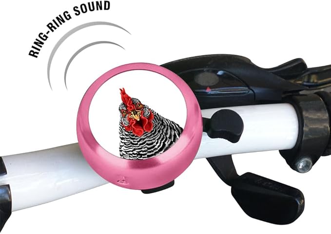 WIRESTER Pink Aluminum Round Bike Bell, Classic Ring Bicycle Bell, Bike Accessories Bell Ring for Adults Kids Girls Boys - Animals