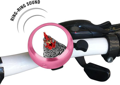 WIRESTER Pink Aluminum Round Bike Bell, Classic Ring Bicycle Bell, Bike Accessories Bell Ring for Adults Kids Girls Boys - Animals