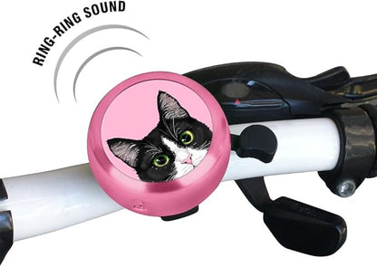 WIRESTER Pink Aluminum Round Bike Bell, Classic Ring Bicycle Bell, Bike Accessories Bell Ring for Adults Kids Girls Boys - Animals