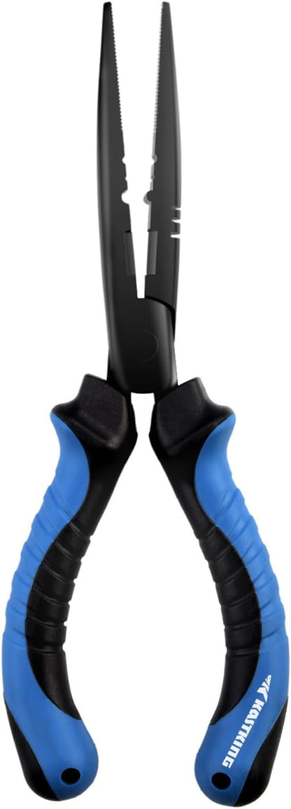 KastKing Intimidator Fishing Pliers, Corrosion Resistant Polymer Coated Fishing Tools, Tungsten Carbide Cutters, Saltwater Resistant Fishing Gear