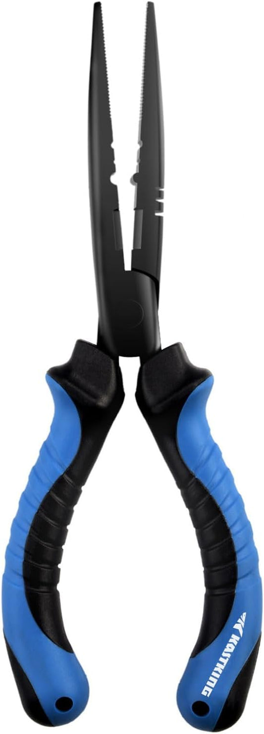 KastKing Intimidator Fishing Pliers, Corrosion Resistant Polymer Coated Fishing Tools, Tungsten Carbide Cutters, Saltwater Resistant Fishing Gear