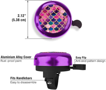 WIRESTER Cute Aluminum Round Bike Bell, Classic Ring Bicycle Bell, Bike Accessories Bell Ring for Adults Kids Girls Boys (Black, Red, Blue, Purple)