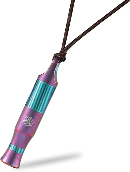 WeKnife Emergency Whistle Survival Loud, Titanium Outdoor Safety Whistle Survival Shrill Loud Blast with Paracord for Kayak, Life Vest, Jacket, Boating, Fishing,Camping, Hiking, Hunting, Coyote