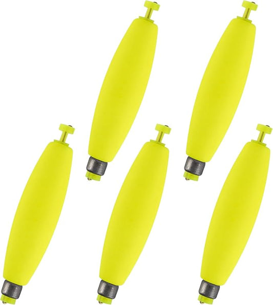 Dr.Fish Cigar Fishing Bobbers Weighted Fishing Floats EVA Foam Snap-On Spring Floats Fly Sea Boat Fishing for Bass Trout Panfish Bluegills