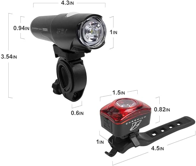 BV Bike Lights, Super Bright with 5 LED Bike Headlight & 3 LED Rear, Bike Lights for Night Riding with Quick-Release, Waterproof Bicycle Light Set, Bike Accessories, Bicycle Accessories, Flashlight