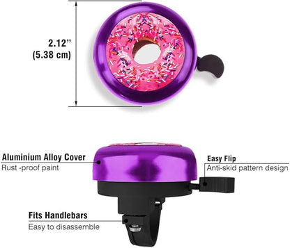 WIRESTER Cute Aluminum Round Bike Bell, Classic Ring Bicycle Bell, Bike Accessories Bell Ring for Adults Kids Girls Boys (Black, Red, Blue, Purple)