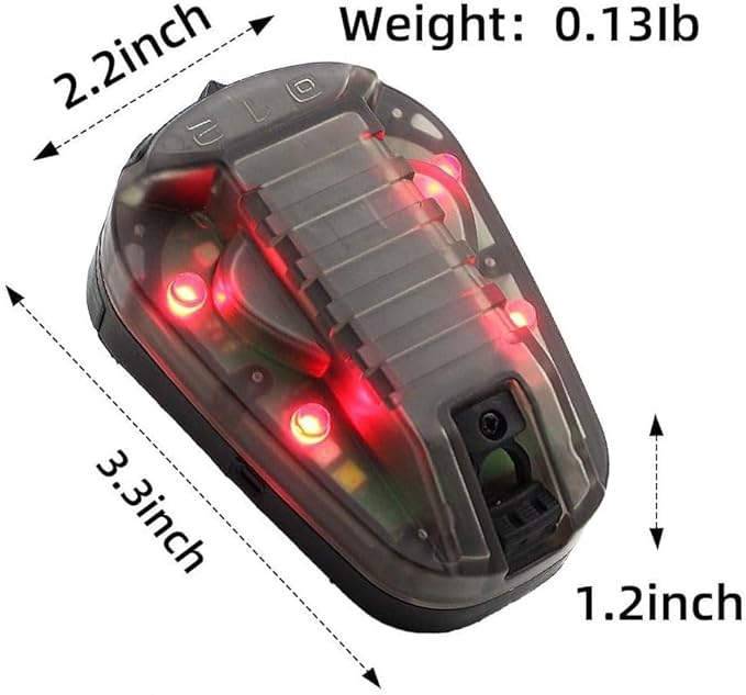 Tactical Helmet Signal Light with LED and IR/Strobe FunctionOutdoor Sports Survival Signal Light