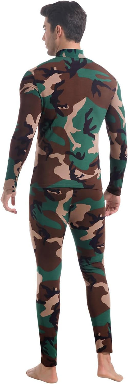 CL convallaria Long Johns Thermal Underwear for Men Soft Fleece Lined Base Layer Cold Weather Top Bottom Gift Set