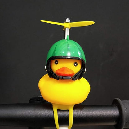 Duck Bike Bell, Rubber Bike Horn, Cute Yellow Duck Bicycle Decorations, Squeeze Duck Bicycle Horns with Propeller Helmet