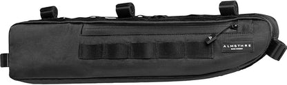 ALMSTHRE Signature Bike Frame Bag - Midnight Black, Large/XL Sizing | Durable Recycled Ripstop Material, Waterproof Zippers & Customizable Design for Essentials