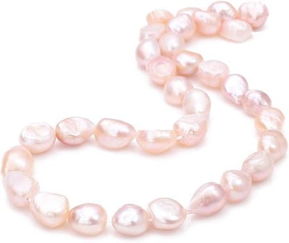 Natural Pearl Beads 8-9mm Purple Freshwater Cultured Loose Gemstone Beads for DIY Jewelry Making 13.8''/Strand