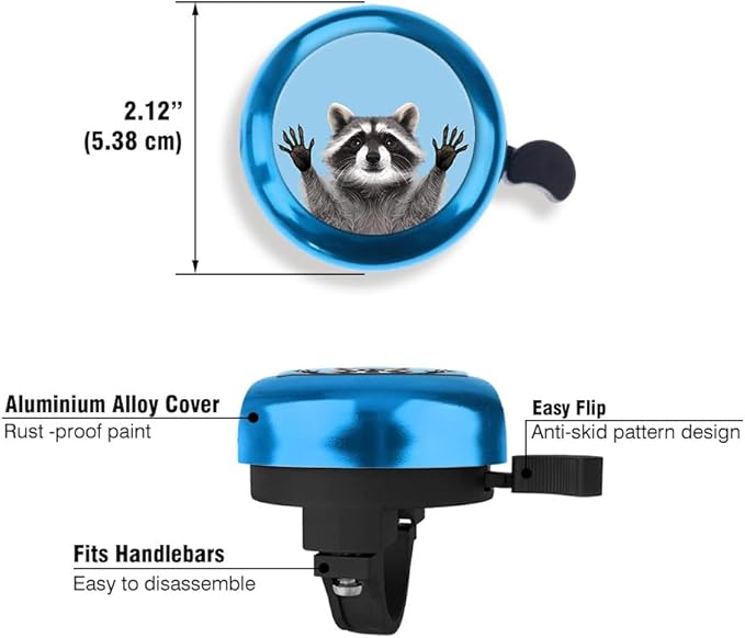 WIRESTER Blue Aluminum Round Bike Bell, Classic Ring Bicycle Bell, Bike Accessories Bell Ring for Adults Kids Girls Boys