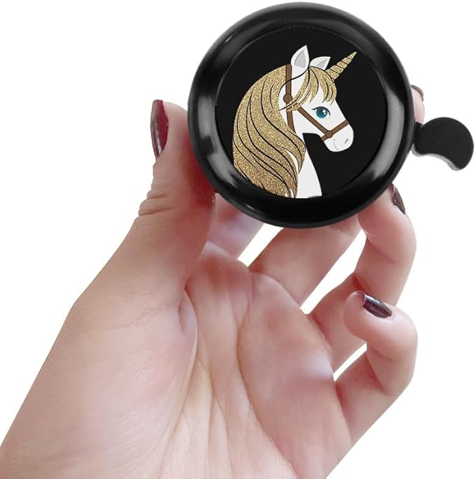 WIRESTER Black Aluminum Round Bike Bell, Classic Ring Bicycle Bell, Bike Accessories Bell Ring for Adults Kids Girls Boys - Dog Cat Animal Cute Records